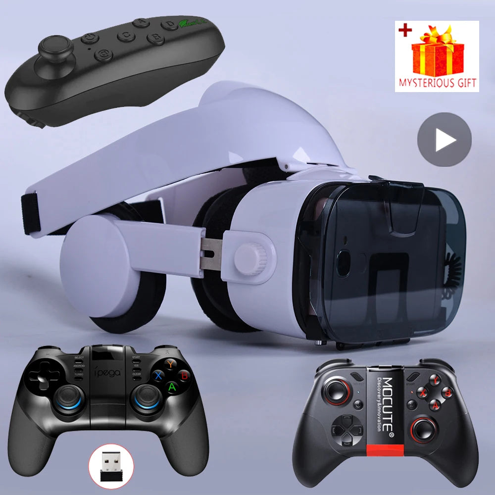 Virtual Reality 3D VR Glasses Headset Phone Viar Device Helmet Lenses Goggles Smart Smartphone Headphone Mobile Game Cell Viewer