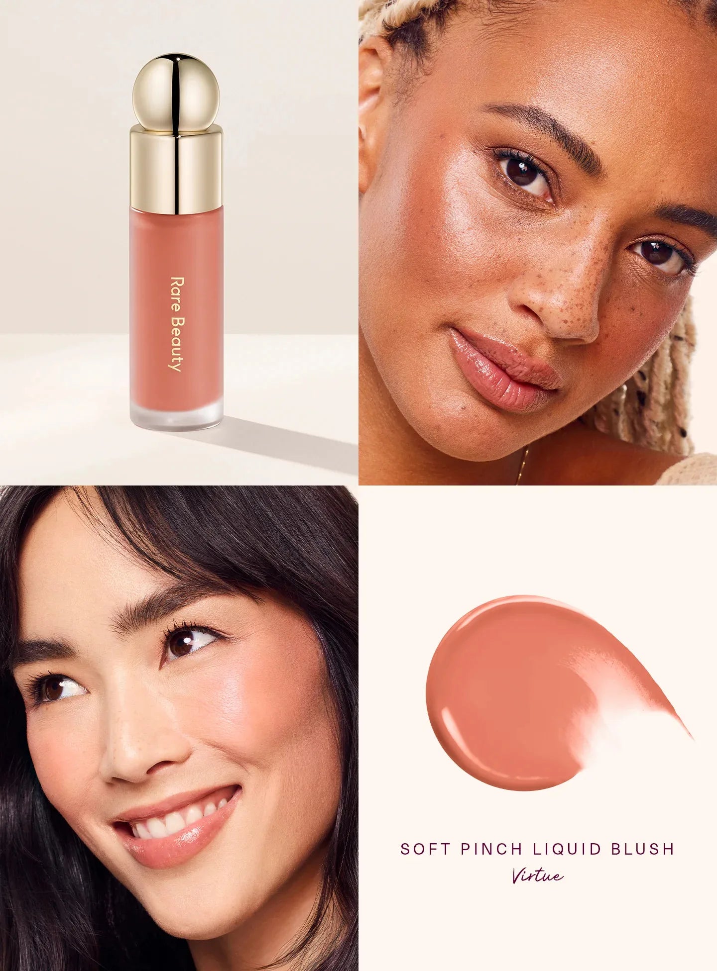 Rare Beauty Lipstick Blush Cream Eyes Liquid Blush Waterproof Mositure Liquid blusher Plump Makeup Face Contour Shadow Blusher