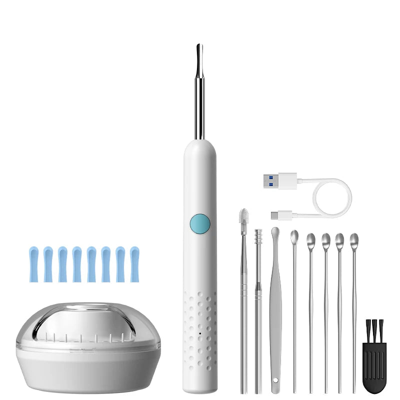 4.2mm WiFi Ear Cleaner Camera for iOS/Android Phones with Ear Spoon Compartmen Endoscope Ear Picker Mini Camera Ear Cleaning Set