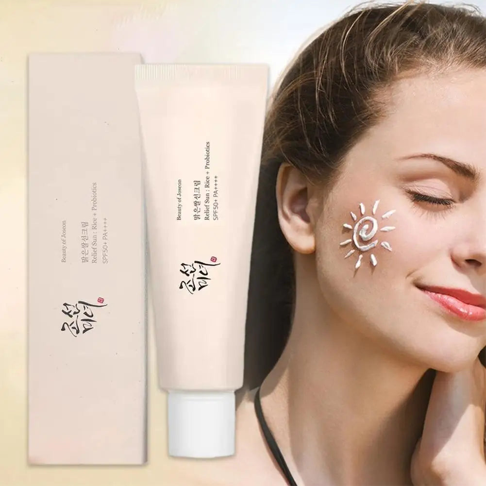 50ml Rice Sunscreen Lightweight Non-Greasy Sensitive Skin Long-Lasting Protection Effective Sun Protection Rice Sunscreen 2025