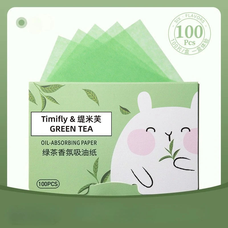 100 Pieces Fragrance Facial Oil-absorbing Paper for T-zone Oil Control