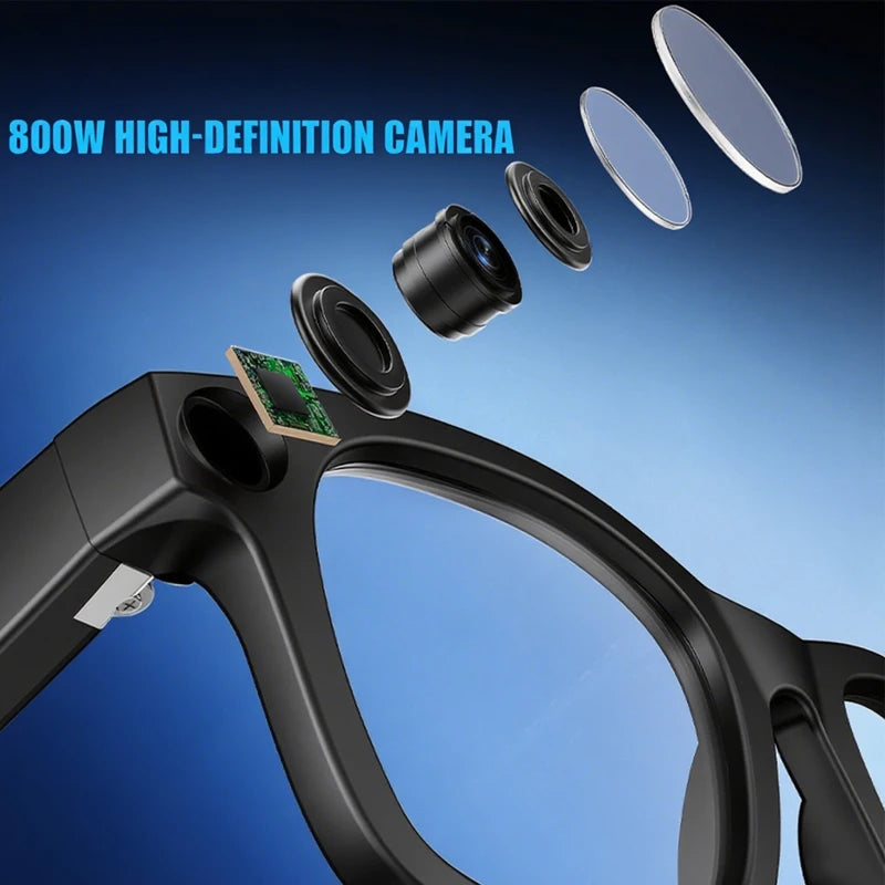 AI Smart Camera Video Recorder Sunglasses Men Women 2025 Translator Headphones Sun Glasses Waterproof Anti Blue Light Eyewear