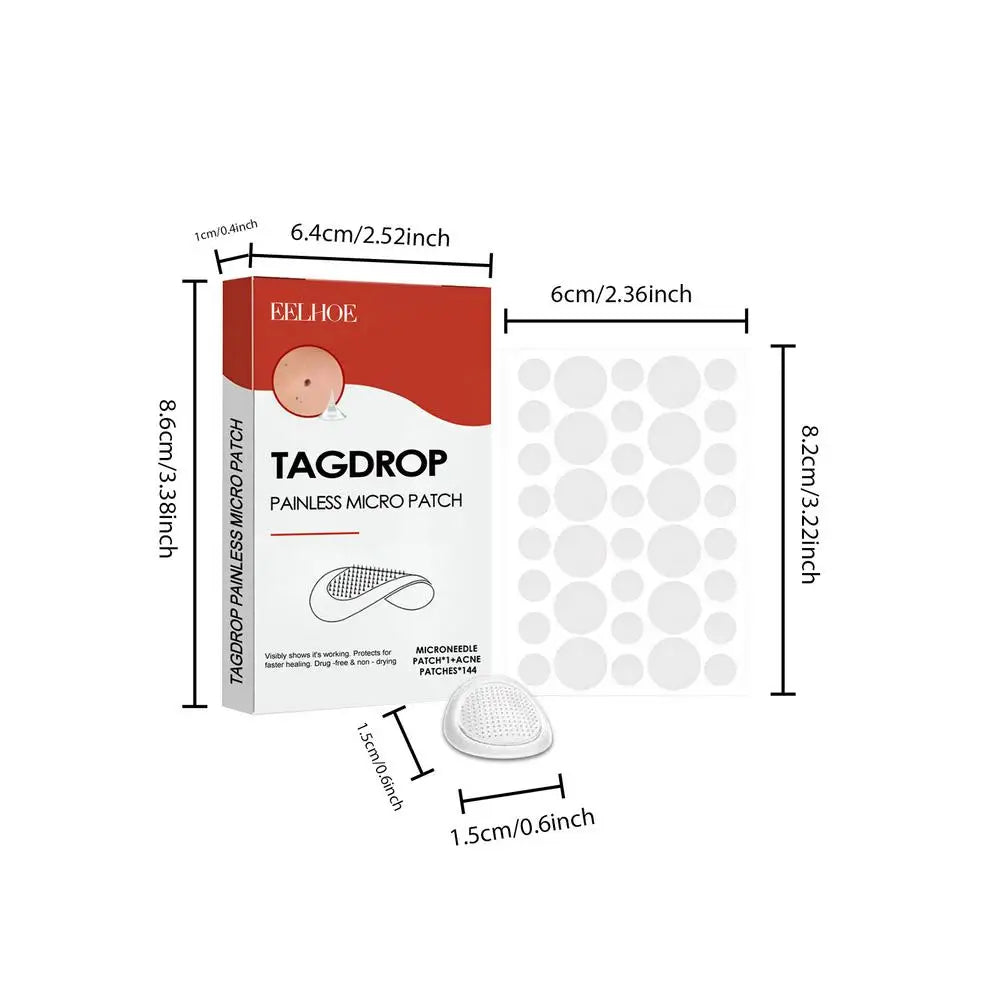 144PCs Face Patches For Pimples Microneedles Drying Patch Blemish Covering Stickers Invisible Spot Care Beauty Face Care Tool