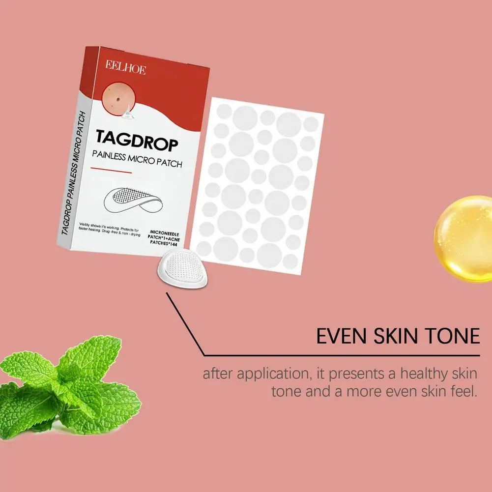 144PCs Face Patches For Pimples Microneedles Drying Patch Blemish Covering Stickers Invisible Spot Care Beauty Face Care Tool