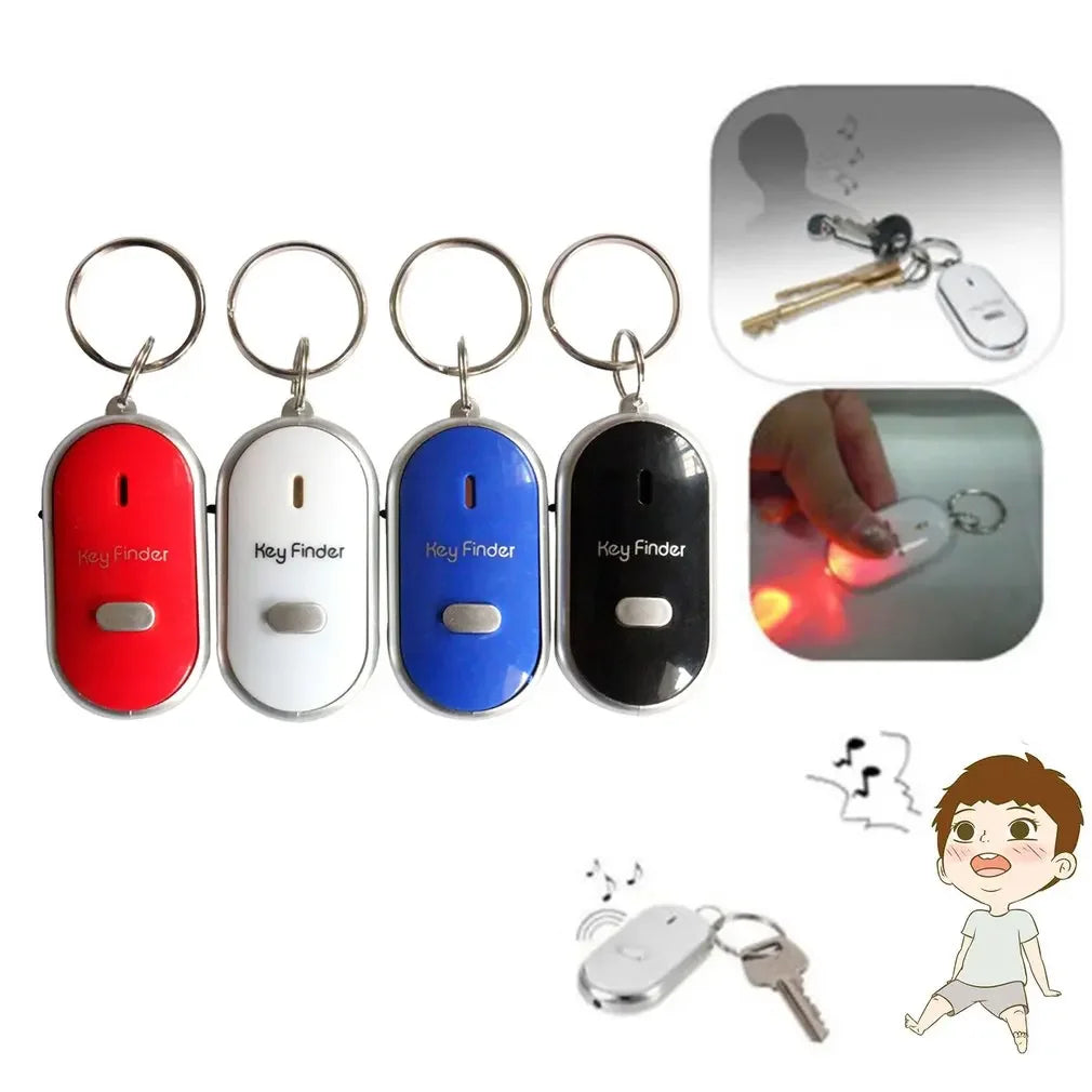 Smart Anti-Lost Key Locator Finder Tracker LED Whistle Key Finder Flashing Beeping Sound Alarm With Keychain Whistle
