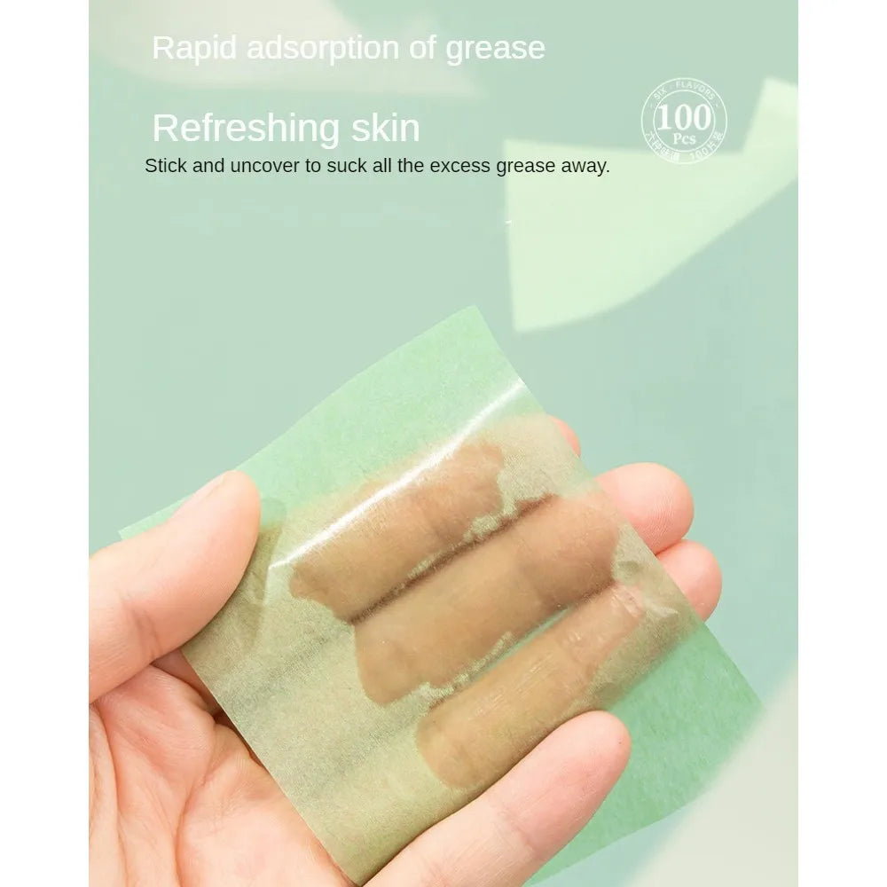 100 Pieces Fragrance Facial Oil-absorbing Paper for T-zone Oil Control