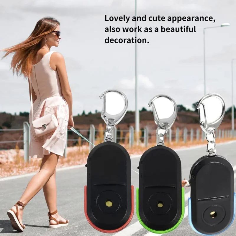 Smart Anti-Lost Key Locator Finder Tracker LED Whistle Key Finder Flashing Beeping Sound Alarm With Keychain Whistle