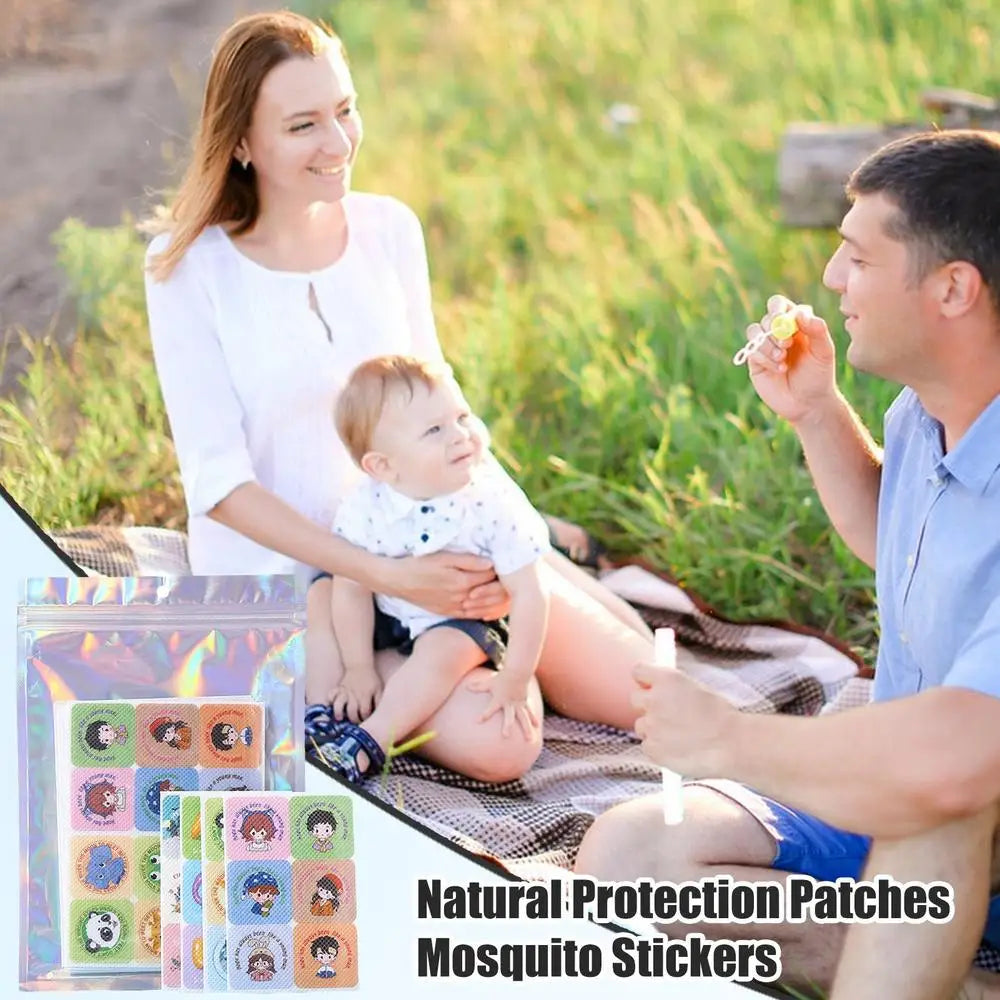 Natural Anti-Bite Patches 240x Natural Long-Lasting Protection Anti Bite Cartoon Stickers Safe Skin Care Itch Relief Patch For