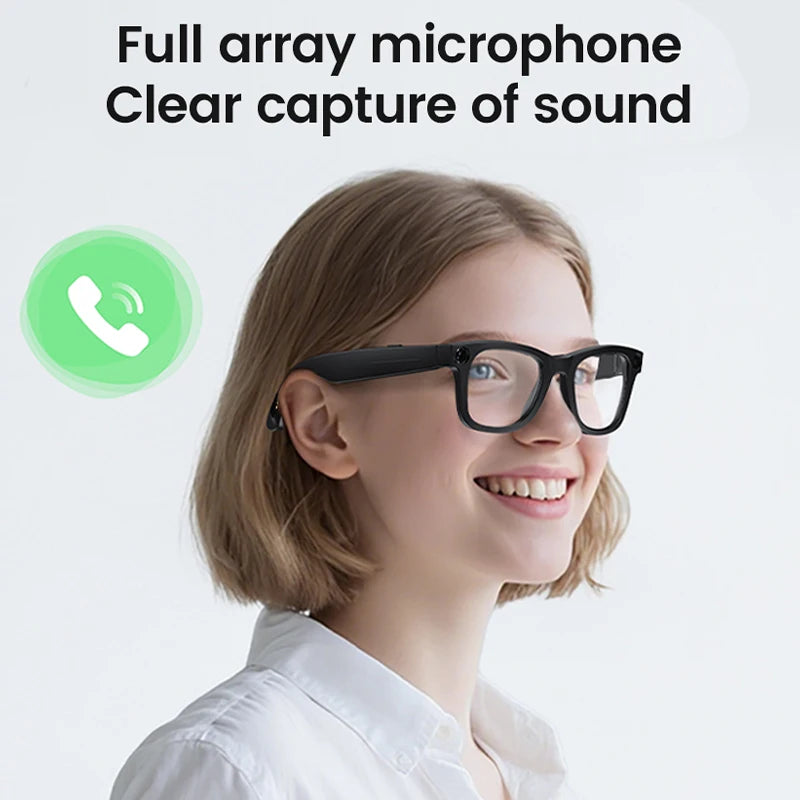 AI Smart Camera Video Recorder Sunglasses Men Women 2025 Translator Headphones Sun Glasses Waterproof Anti Blue Light Eyewear