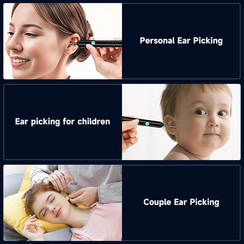 4.2mm WiFi Ear Cleaner Camera for iOS/Android Phones with Ear Spoon Compartmen Endoscope Ear Picker Mini Camera Ear Cleaning Set