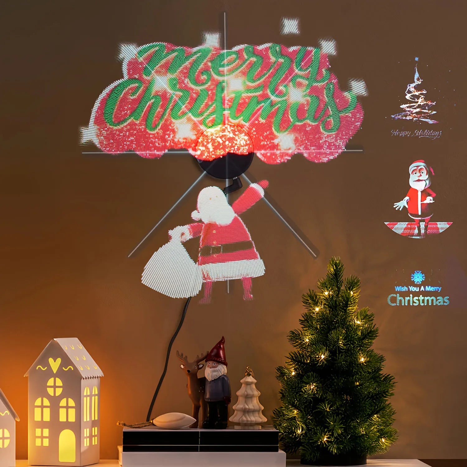 3D Holographic Projection Fan APP Application Controls Commercial Store 3D Advertising Projection Display Lights