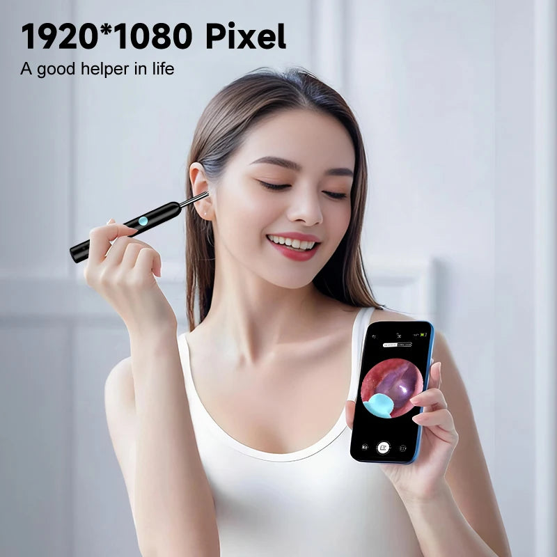 4.2mm WiFi Ear Cleaner Camera for iOS/Android Phones with Ear Spoon Compartmen Endoscope Ear Picker Mini Camera Ear Cleaning Set