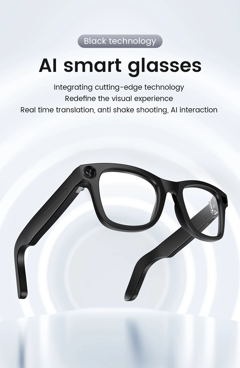 AI Smart Camera Video Recorder Sunglasses Men Women 2025 Translator Headphones Sun Glasses Waterproof Anti Blue Light Eyewear