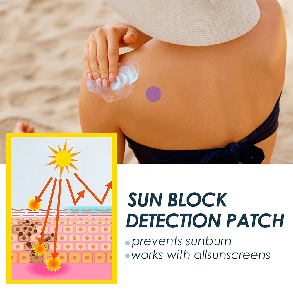 24PCS Round Shaped Sunblock Patches Stickers UV Detecting Sun Patch Sunburn Alert Patches for Beaches Parks Picnic and Hiking