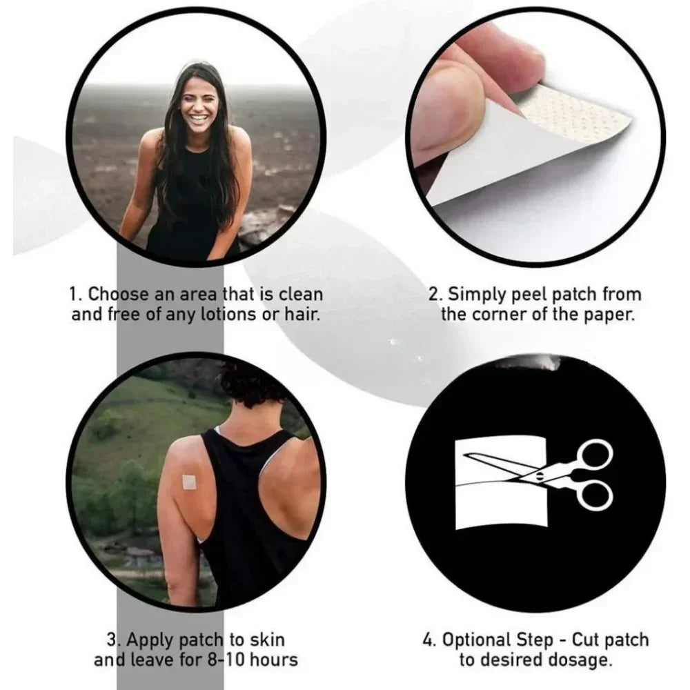30 Patches Energy Transdermal Patches Supports Energy with B5 and B3 All Natural Vitamins & Mineral Patch