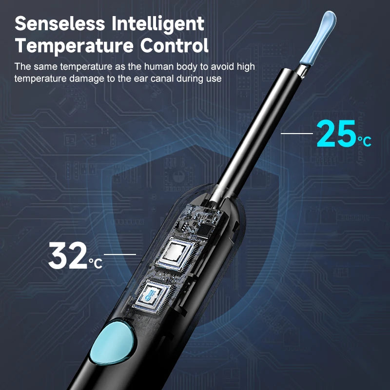 4.2mm WiFi Ear Cleaner Camera for iOS/Android Phones with Ear Spoon Compartmen Endoscope Ear Picker Mini Camera Ear Cleaning Set