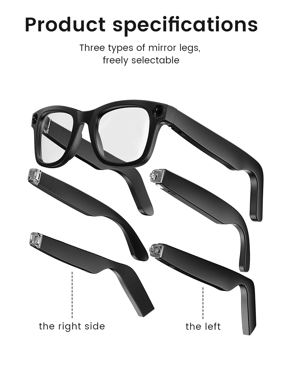 AI Smart Camera Video Recorder Sunglasses Men Women 2025 Translator Headphones Sun Glasses Waterproof Anti Blue Light Eyewear