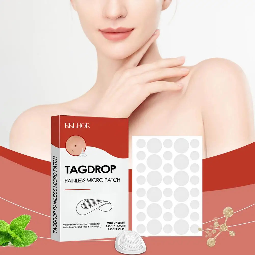 144PCs Face Patches For Pimples Microneedles Drying Patch Blemish Covering Stickers Invisible Spot Care Beauty Face Care Tool