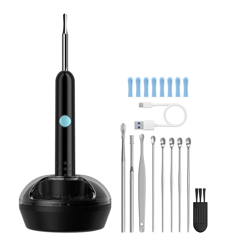 4.2mm WiFi Ear Cleaner Camera for iOS/Android Phones with Ear Spoon Compartmen Endoscope Ear Picker Mini Camera Ear Cleaning Set