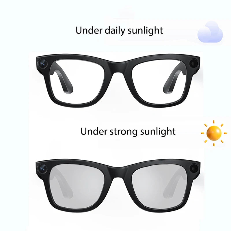 AI Smart Camera Video Recorder Sunglasses Men Women 2025 Translator Headphones Sun Glasses Waterproof Anti Blue Light Eyewear