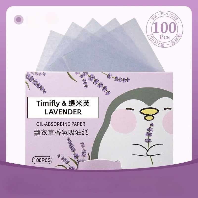 100 Pieces Fragrance Facial Oil-absorbing Paper for T-zone Oil Control