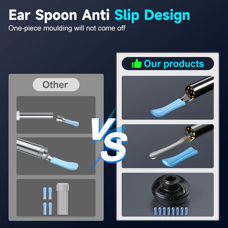 4.2mm WiFi Ear Cleaner Camera for iOS/Android Phones with Ear Spoon Compartmen Endoscope Ear Picker Mini Camera Ear Cleaning Set