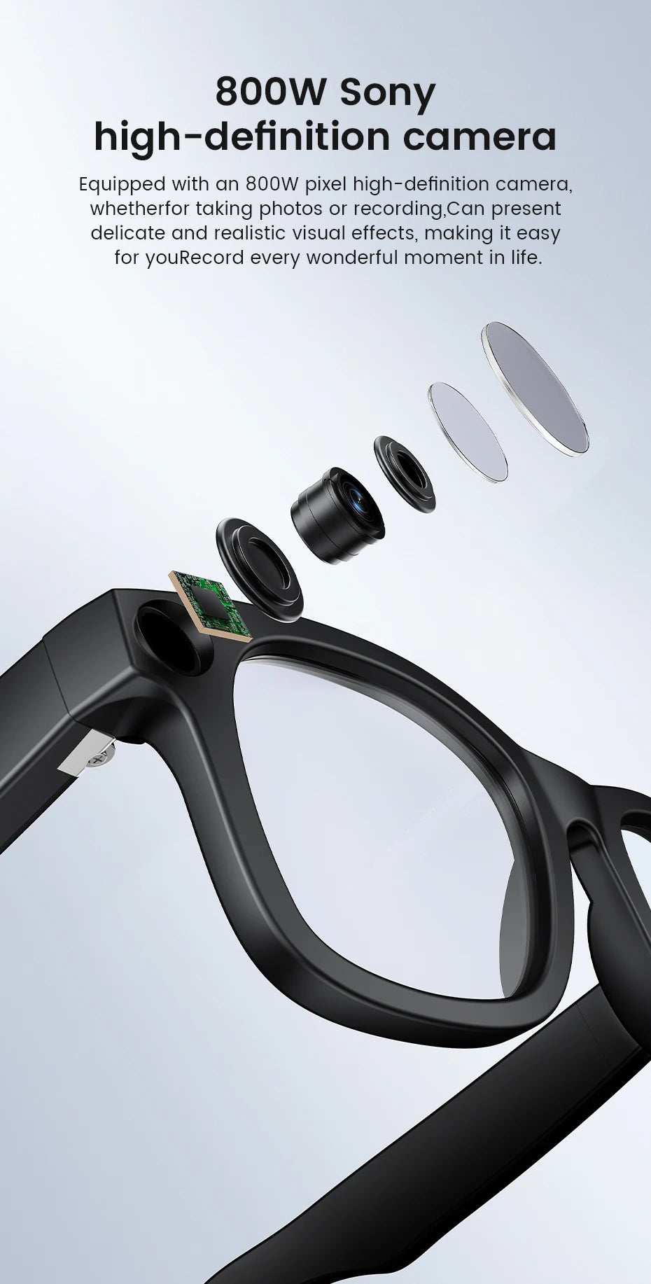 AI Smart Camera Video Recorder Sunglasses Men Women 2025 Translator Headphones Sun Glasses Waterproof Anti Blue Light Eyewear