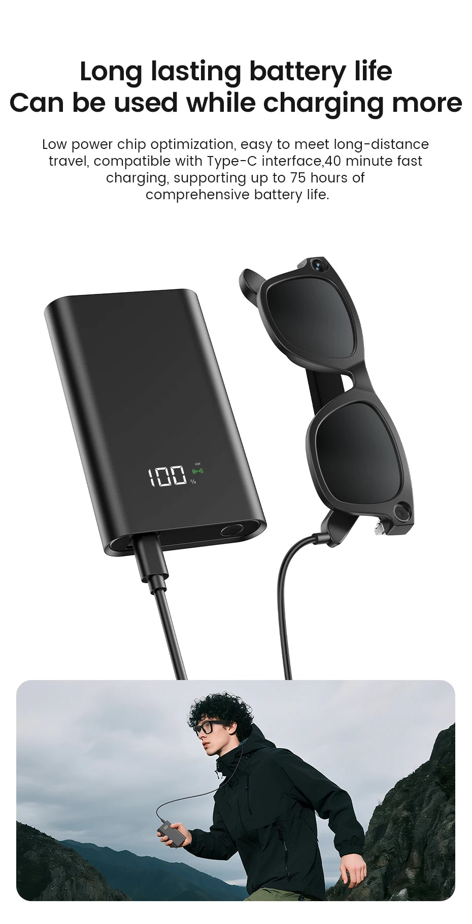 AI Smart Camera Video Recorder Sunglasses Men Women 2025 Translator Headphones Sun Glasses Waterproof Anti Blue Light Eyewear