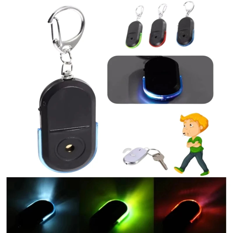 Smart Anti-Lost Key Locator Finder Tracker LED Whistle Key Finder Flashing Beeping Sound Alarm With Keychain Whistle